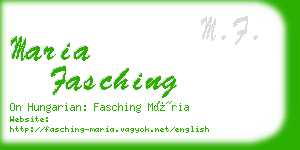 maria fasching business card
